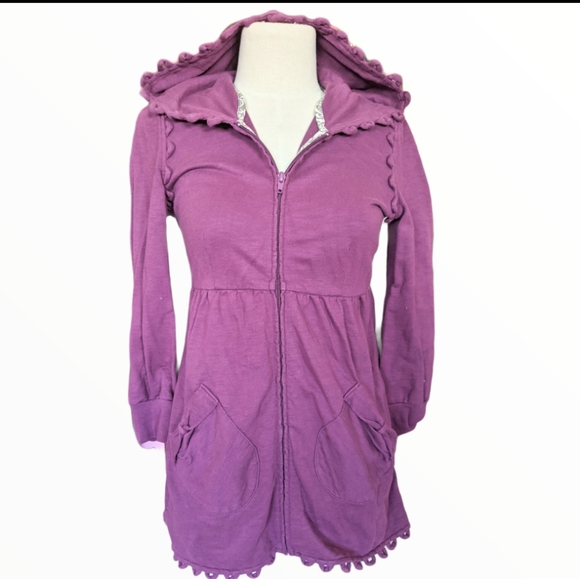 ANTHROPOLOGIE LILKA cotton babydoll hoodie - Picture 2 of 6